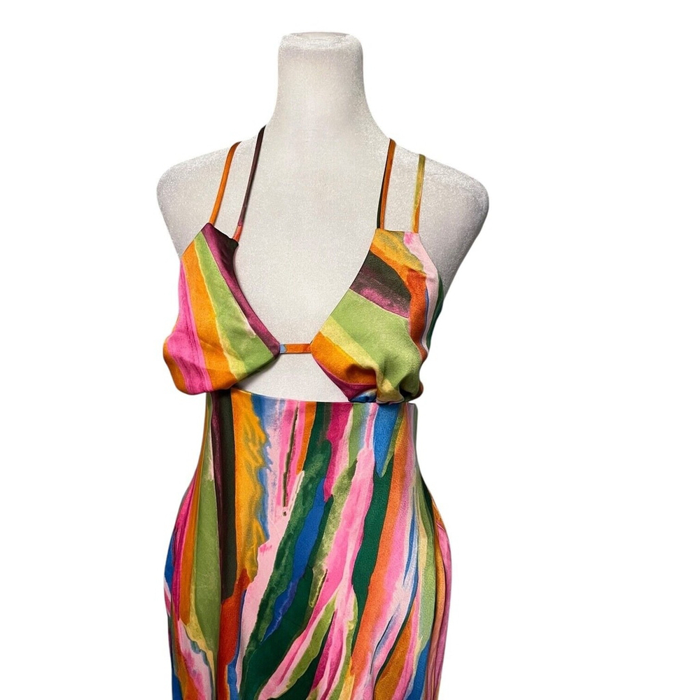 Asos Satin Cut Out Maxi Dress Size 8 Tall NWT - Picture 3 of 6